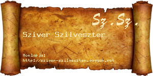 Sziver Szilveszter névjegykártya